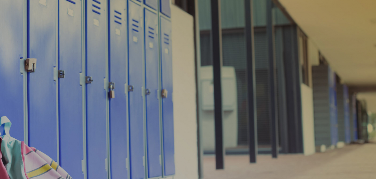 Outside lockers at a school